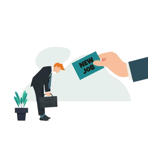 Illustration of a person applying for a job online